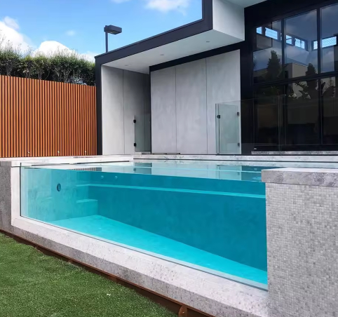 Paroi de piscine acrylique transparente de grande taille personnalisée pour piscine Infinity Edge Hotel Villa Resort