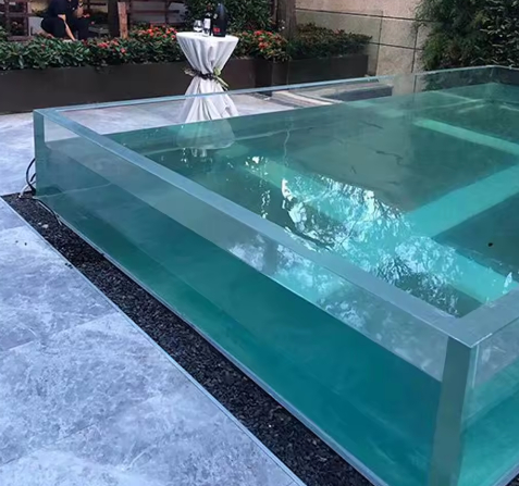 Paroi de piscine acrylique transparente de grande taille personnalisée pour piscine Infinity Edge Hotel Villa Resort