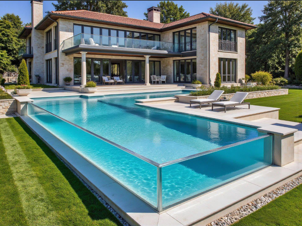 Paroi de piscine en acrylique de piscine à débordement extérieure de taille personnalisée de haute qualité pour un usage domestique et commercial